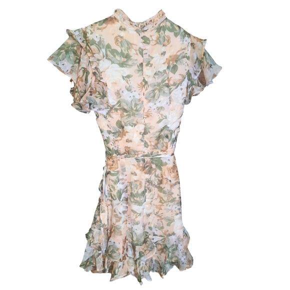 Hello Molly Floral Mini Dress - Pink and Brown - Picture 3 of 7